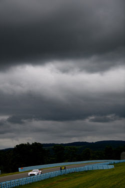 Mercedes under clouds.