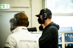 Cooper in the pit with the crew.