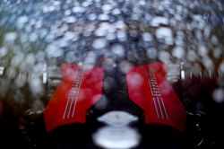 Close up of the Ferrari Engine.