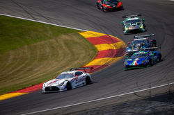 Mercedes rounding a turn.