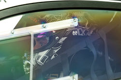 Cooper in the driver seat.