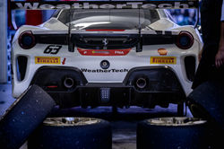 Ferarri in the garage.