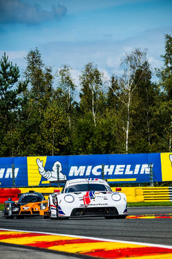 Porsche on a straight away.