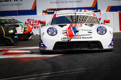 Porsche leading traffic.