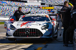 Mercedes lifted in the pit.