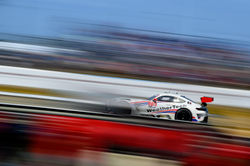 Mercedes with speed lines.