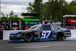 Camaro parked at the starting line.