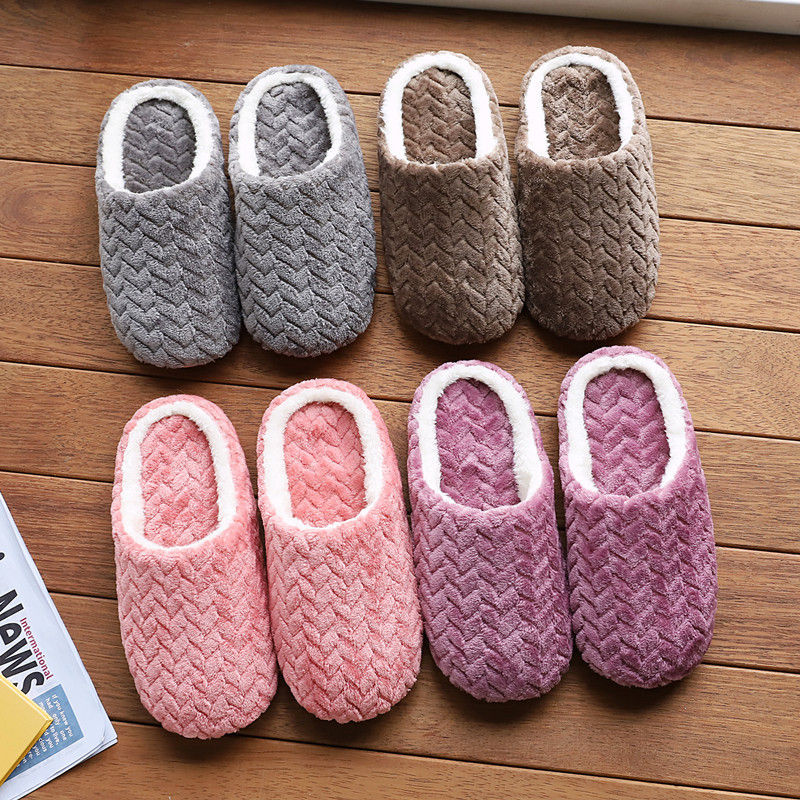 Unisex Fluffy Home Slippers Soft Lightweight Anti Slip Comfortable Indoor Slides