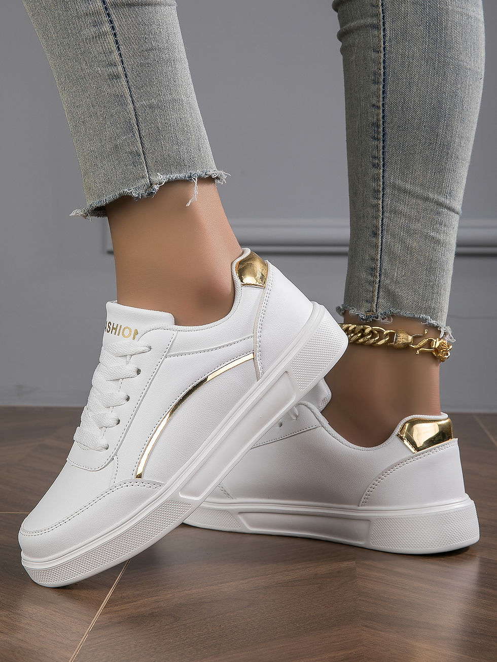 Thumbnail: Baasploa Women Casual Sneakers Leather Platform Sneakers for Women Classics Comf