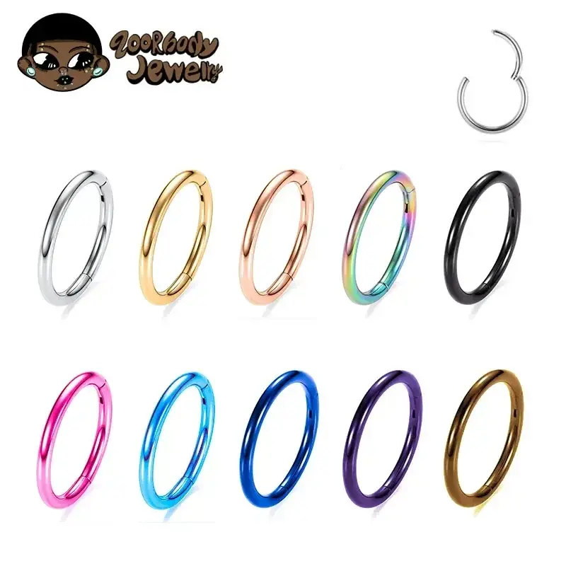 G23 Titanium Nose Piercing F136 Implant Grade 14G 16G 18G 20G Clicker Diaphragm