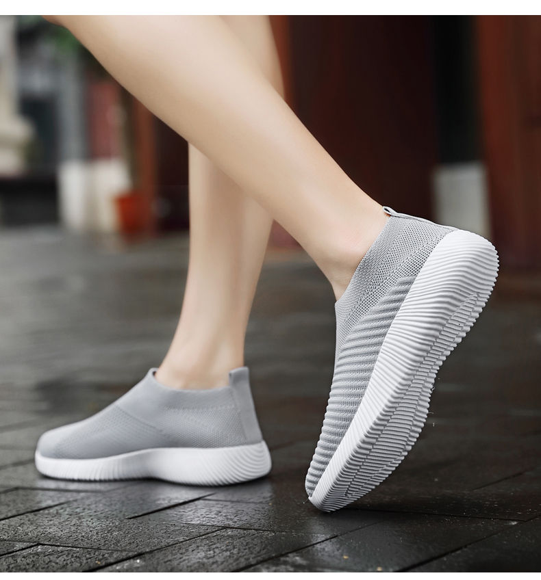 Thumbnail: Women Vulcanized Shoes High Quality Women Sneakers Slip On Flats Shoes Women Loa