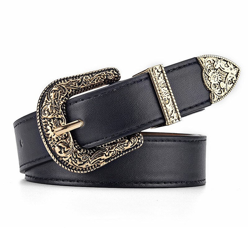 Thumbnail: Women'S Belt Vintage Carved Needle Buckle Men'S Belt Punk Hip Hop Rock Style Jea
