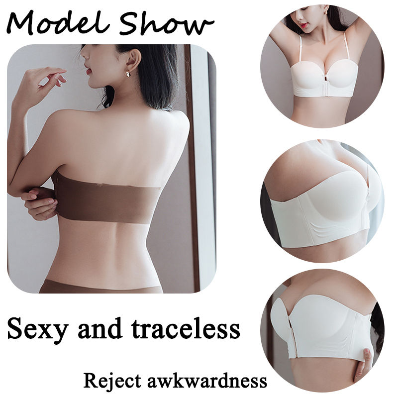Thumbnail: FINETOO Front Closure Sexy Push Up Bra Women Invisible Bras Underwear Lingerie F