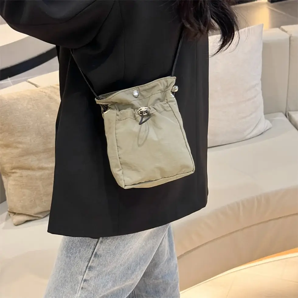 Thumbnail: Nylon Crossbody Bag Soft Mini Phone Wallet Multifunctional Square Shoulder Bag C