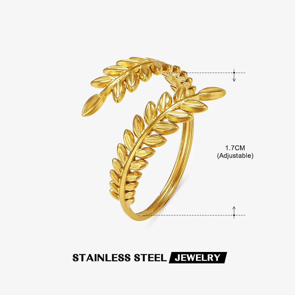 Thumbnail: 316L Stainless Steel Shell Rings for Women Adjustable Gold Color Little Star Ope