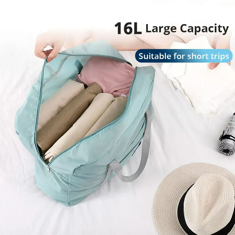 Thumbnail: 2 Pack Foldable Travel Duffel Bag for Airlines Carry on Bag Weekender Overnight 