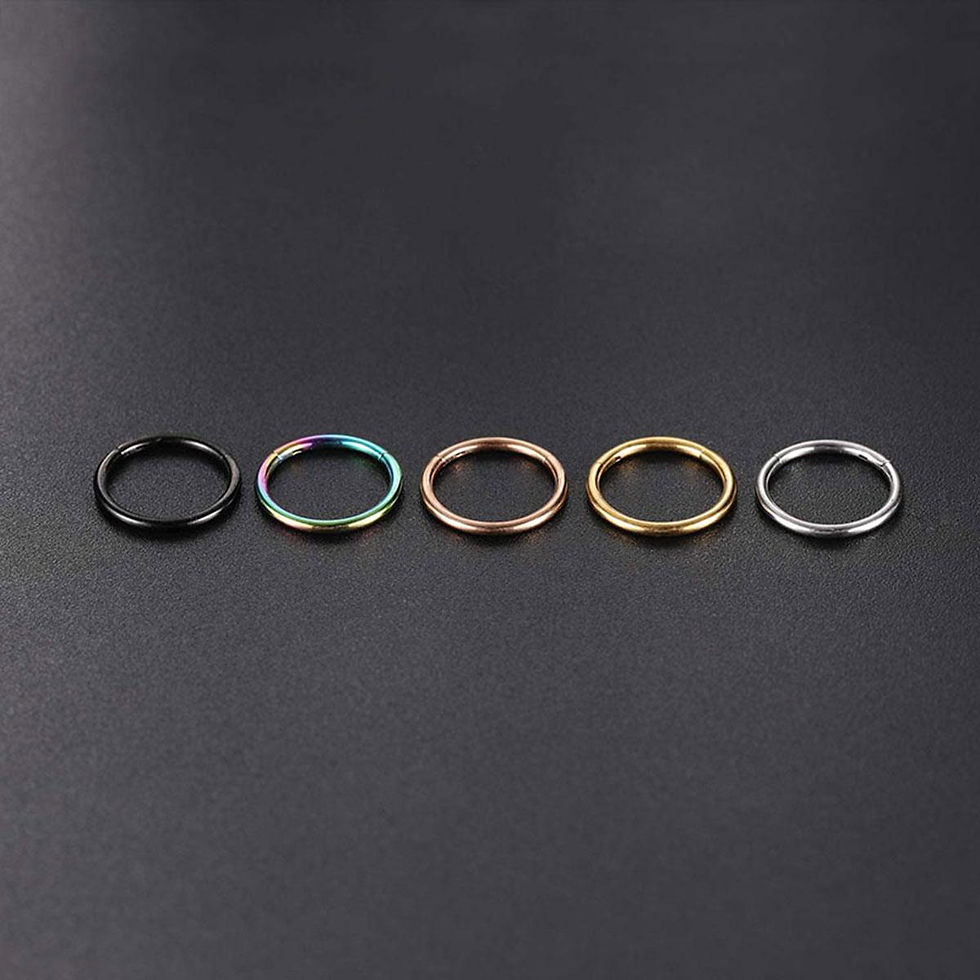 Thumbnail: G23 Titanium Nose Piercing F136 Implant Grade 14G 16G 18G 20G Clicker Diaphragm 