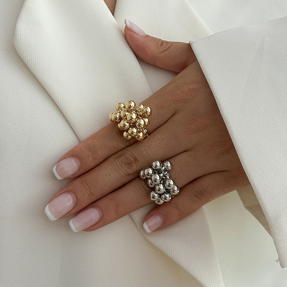 Thumbnail: IngeSight.Z Creative Design CCB Small Ball Ring for Women Men Trending Irregular