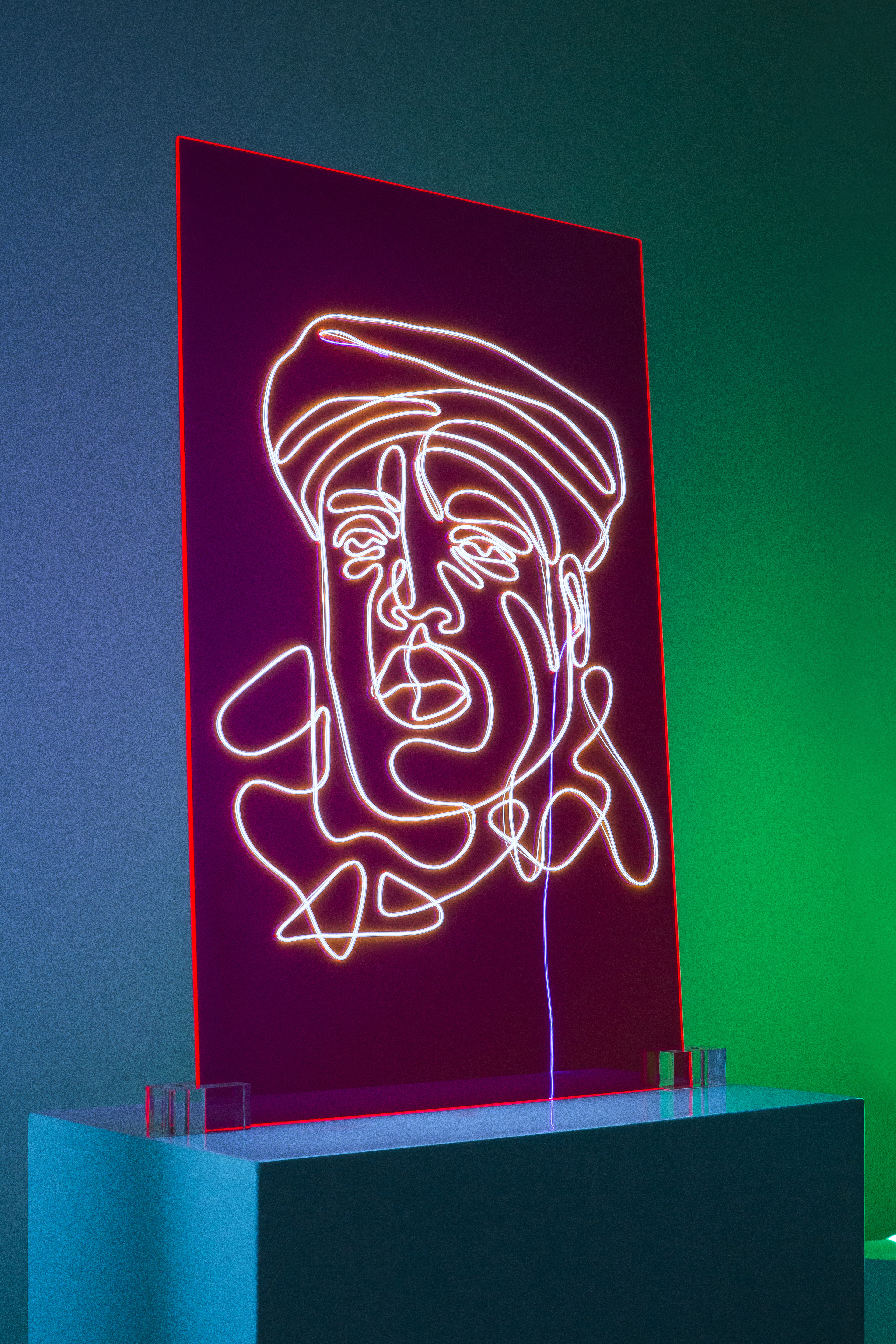 Biggie Neon Rap Portrait