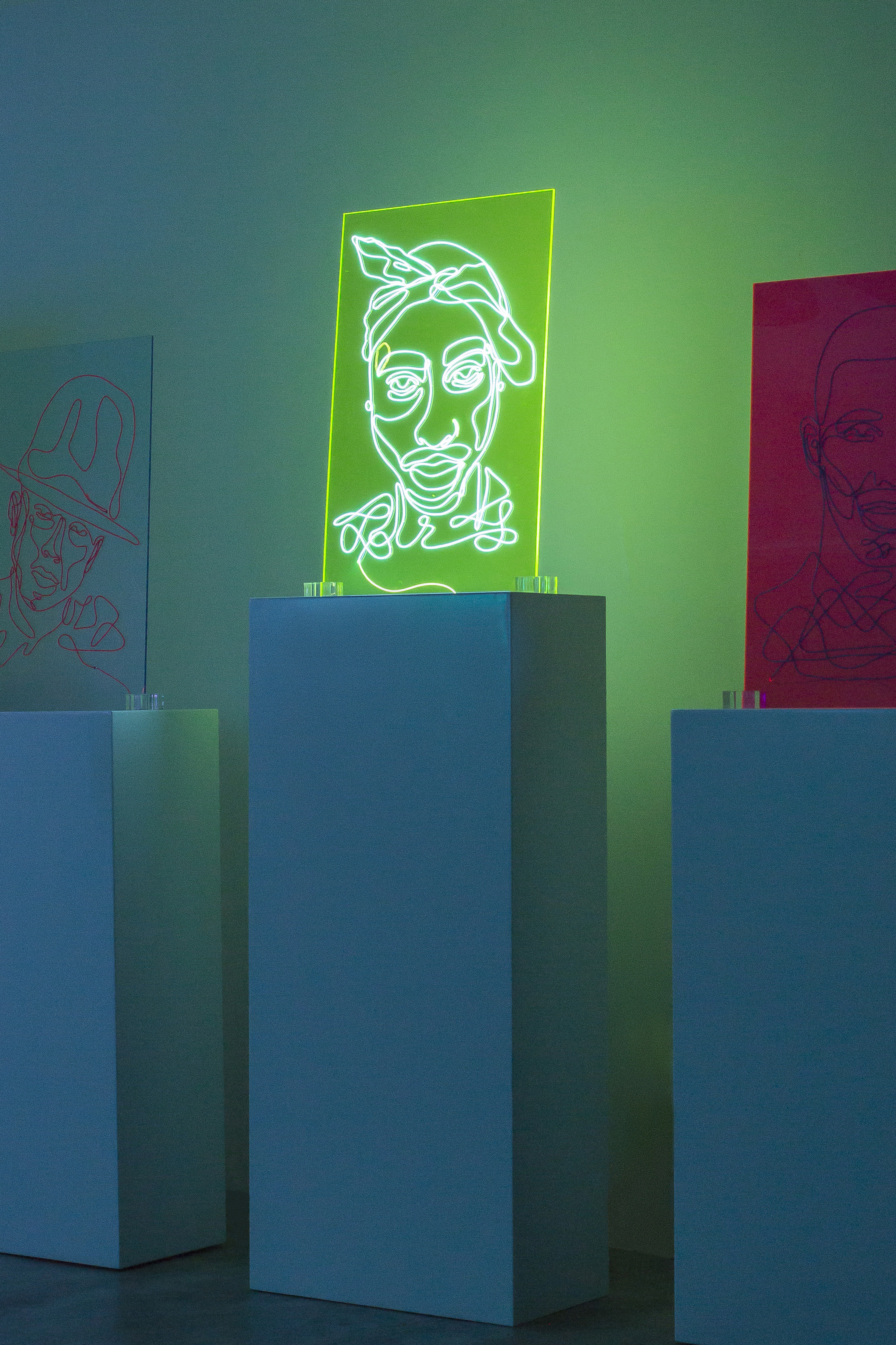 Tupac Neon Rap Portrait