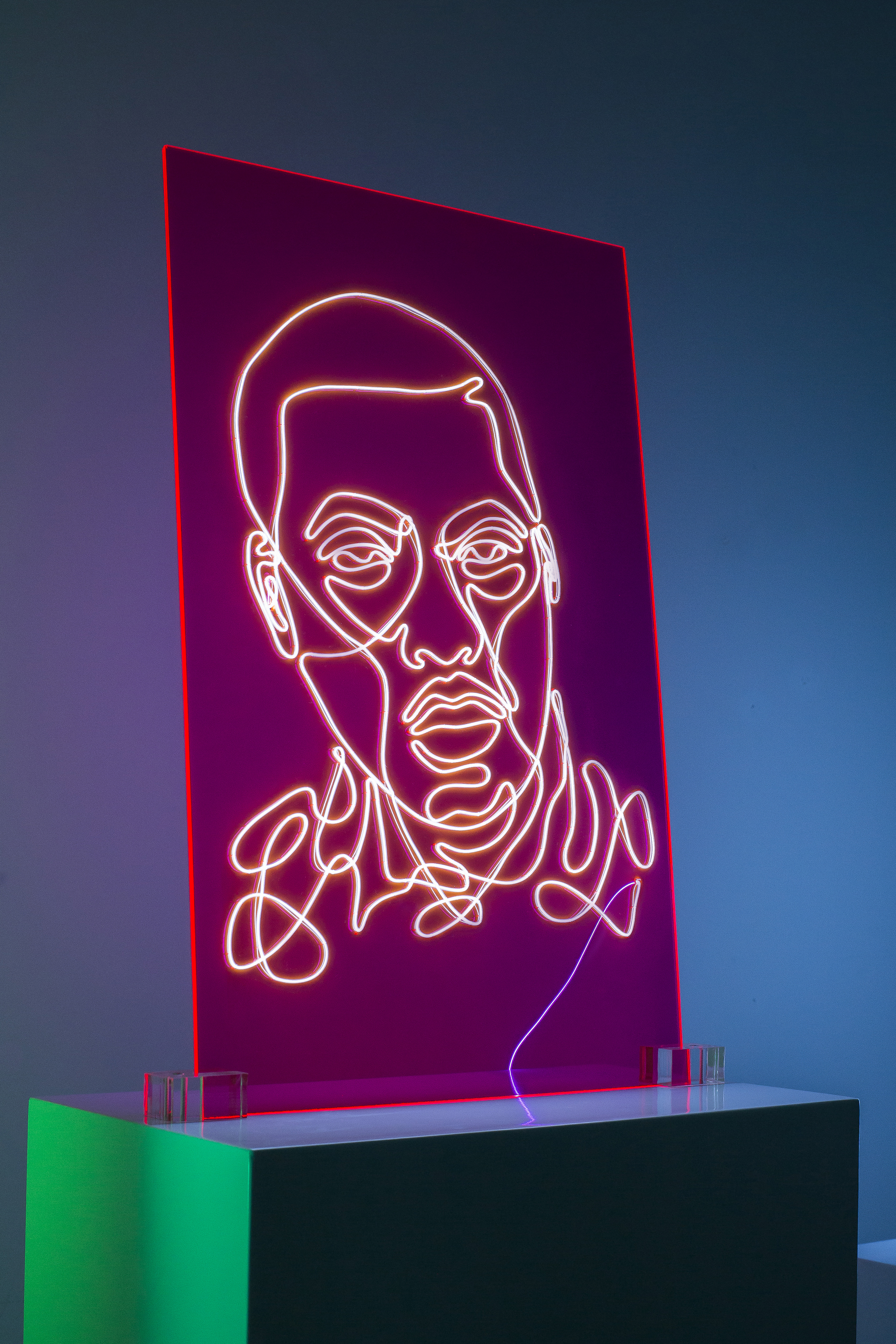 Nas Neon Rap Portrait