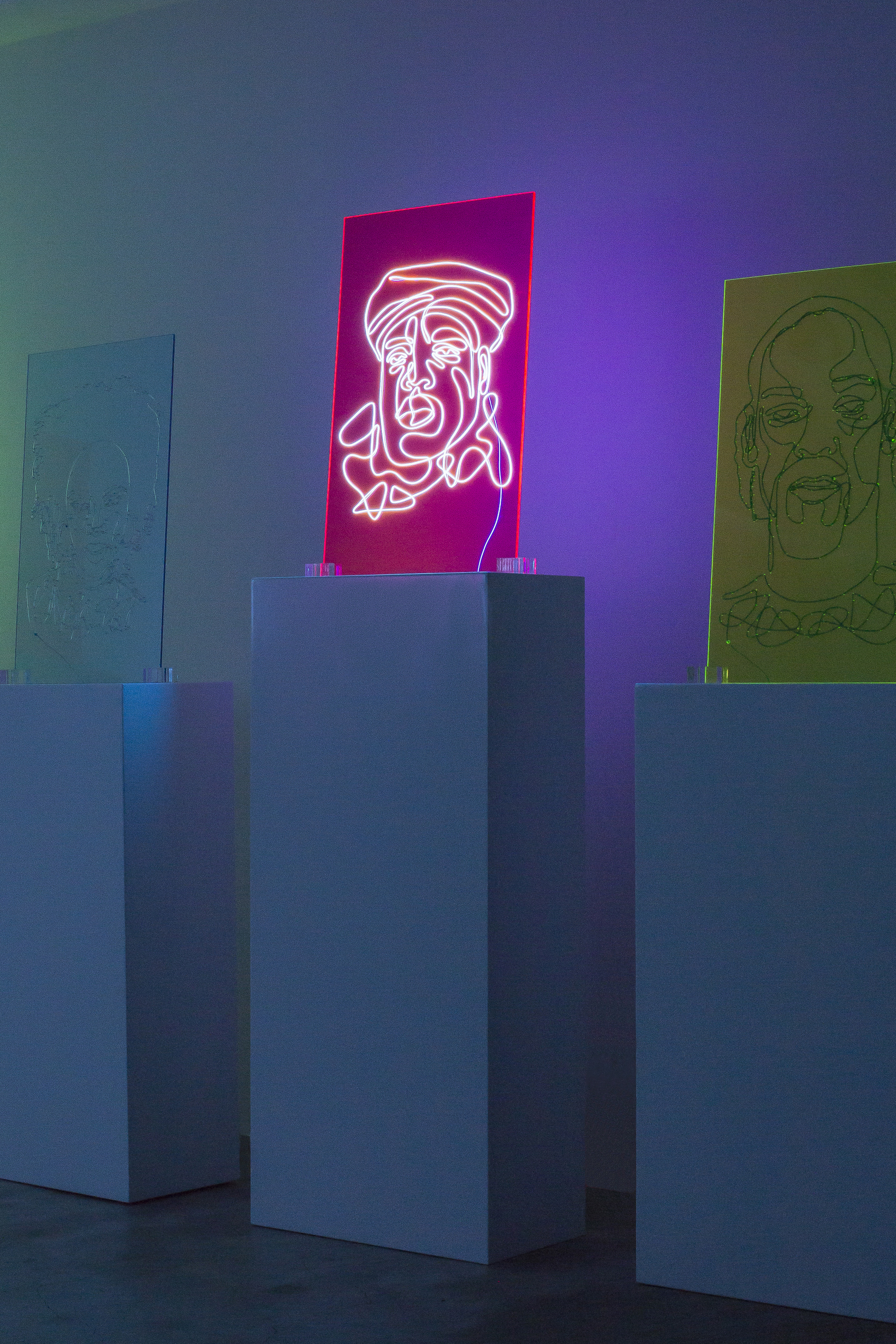 Biggie Neon Rap Portrait