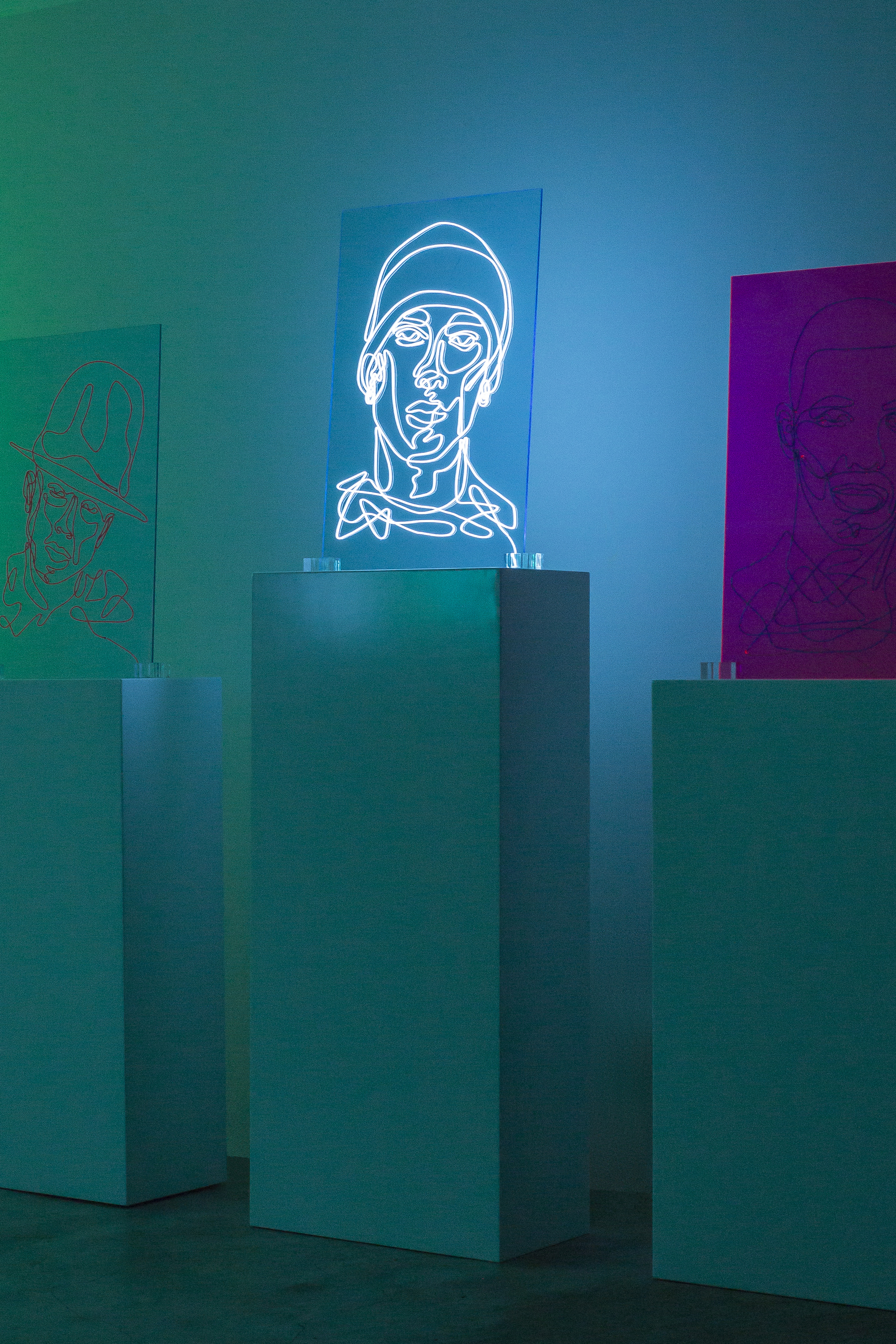 Eminem Neon Rap Portrait