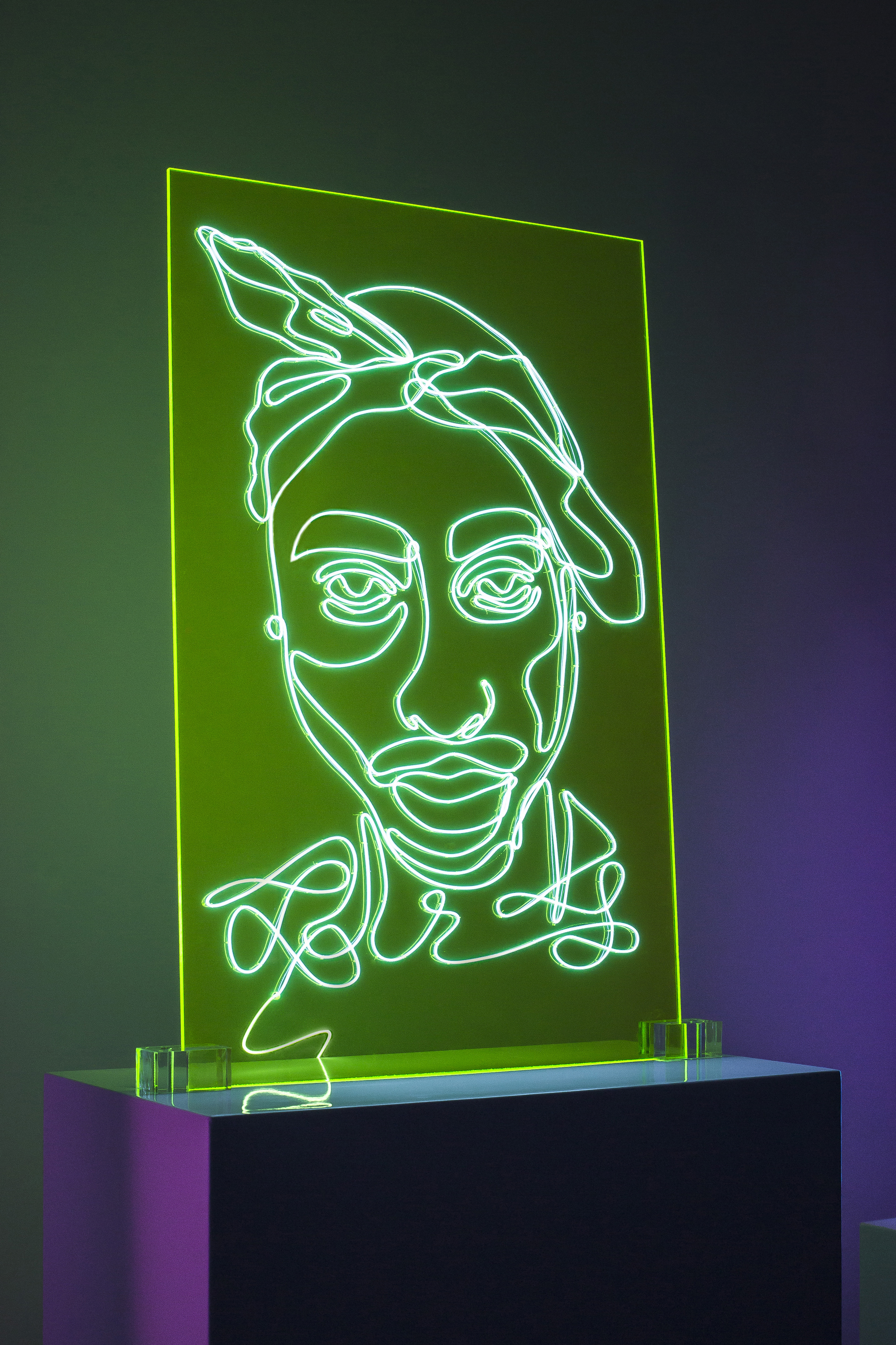 Tupac Neon Rap Portrait