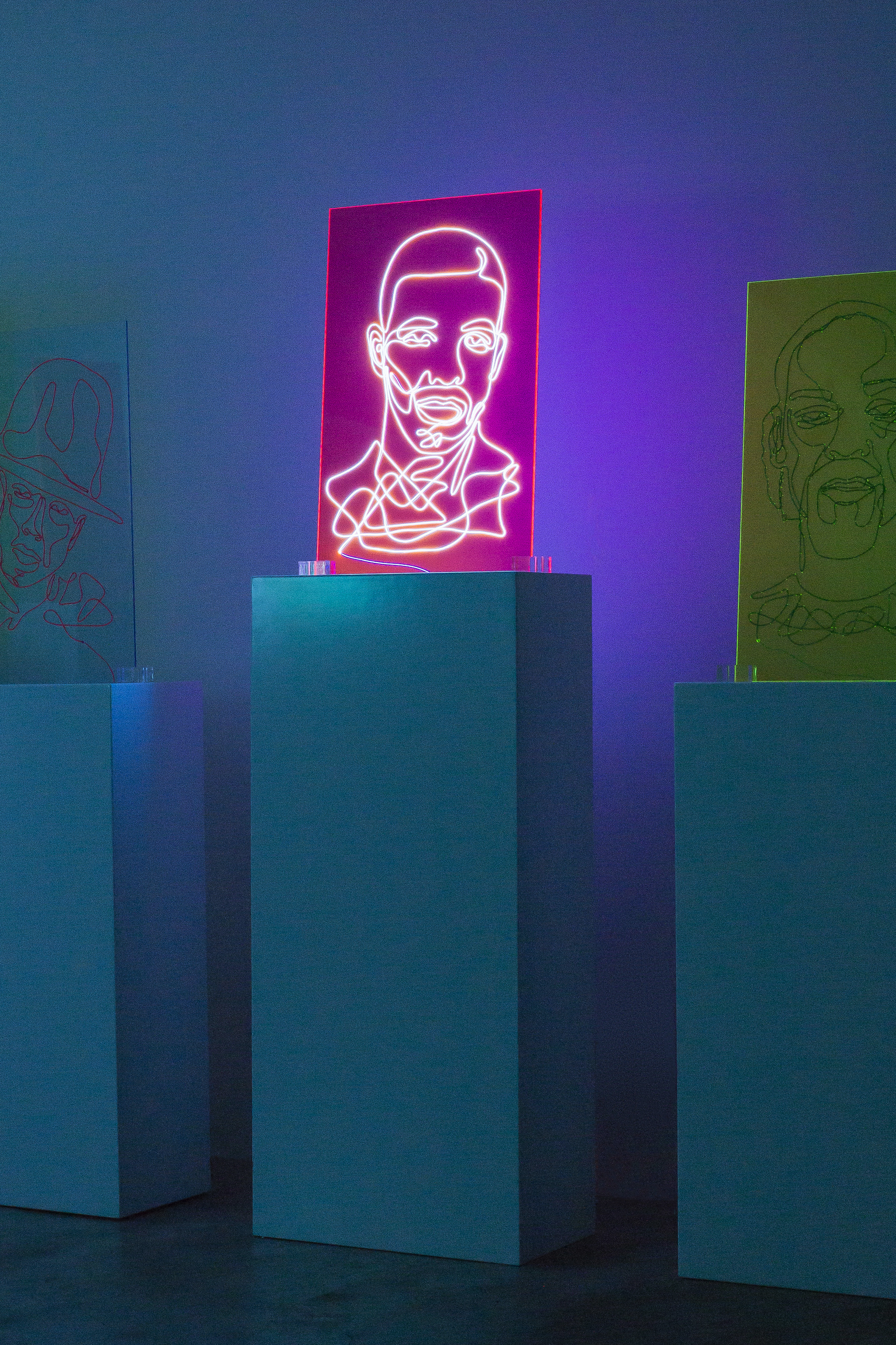Drake Neon Rap Portrait