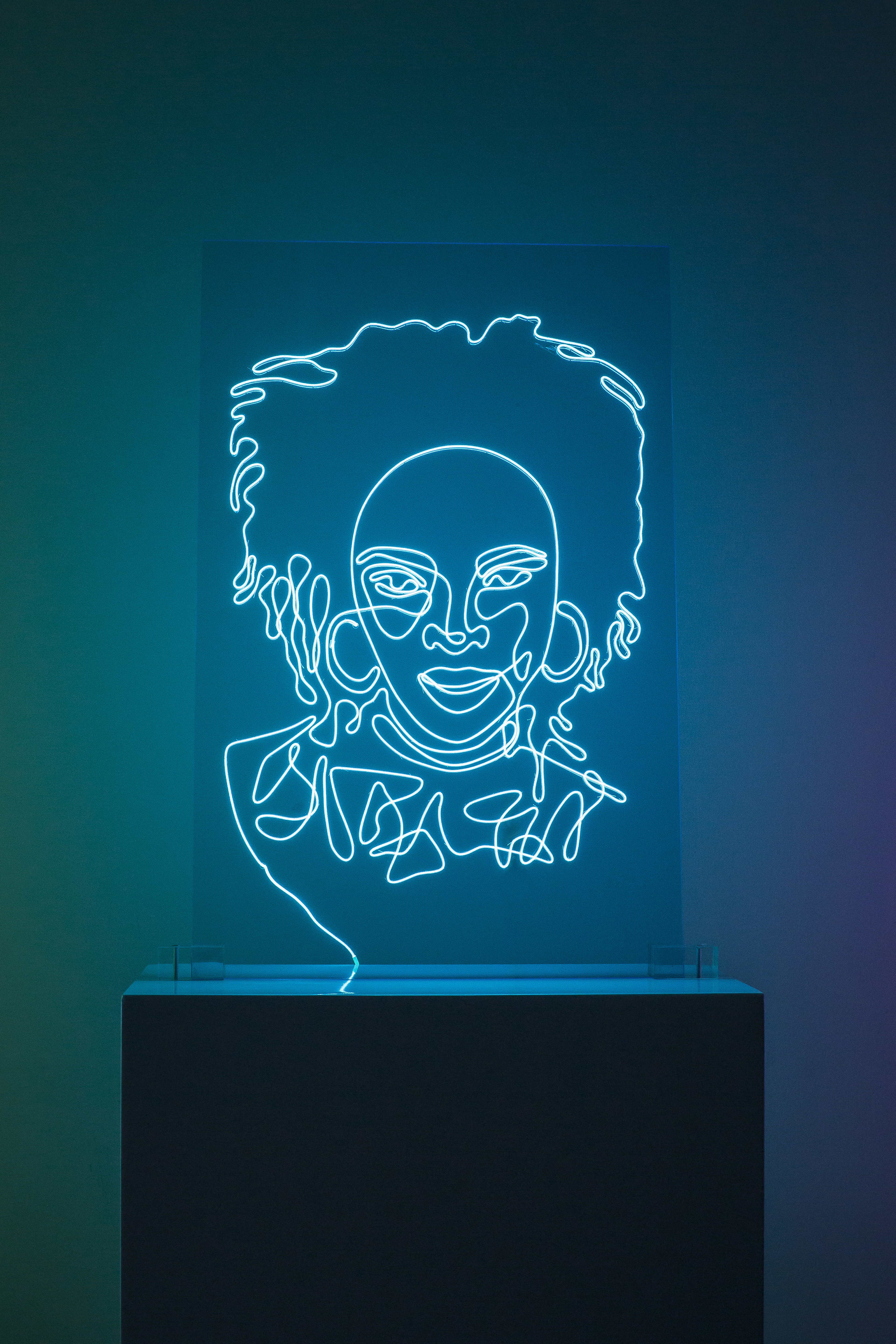 Lauryn Hill Neon Rap Portrait