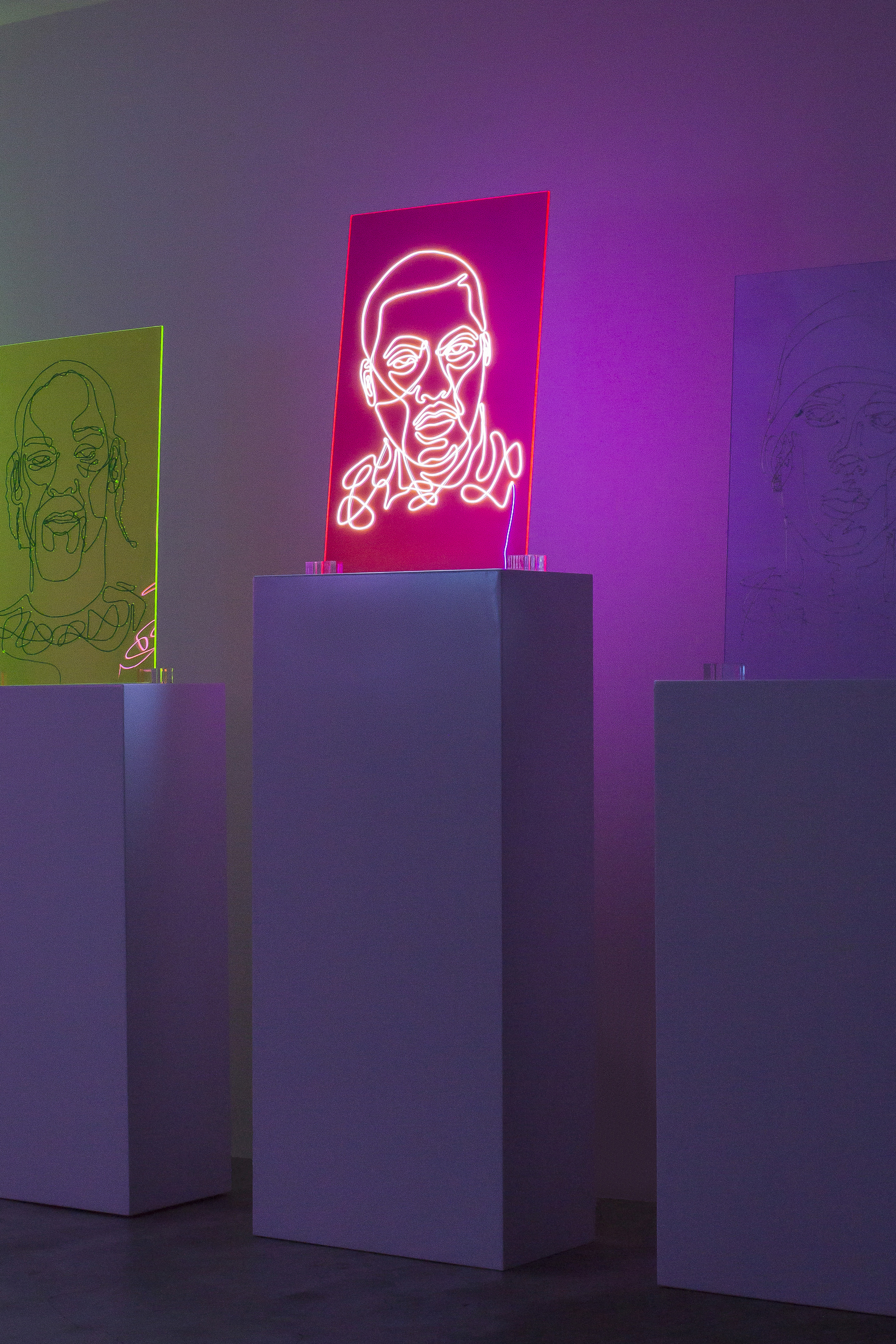 Nas Neon Rap Portrait