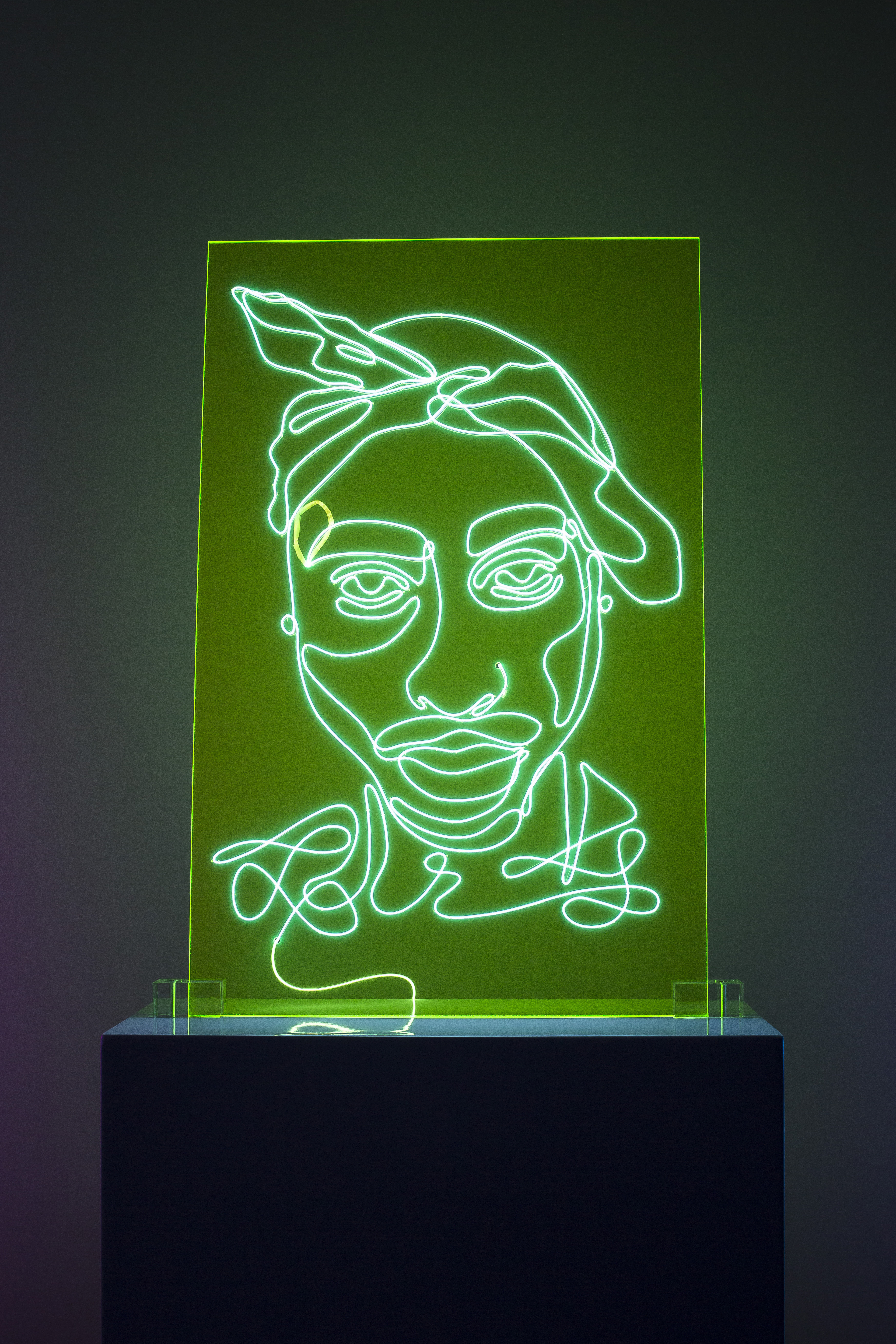 Tupac Neon Rap Portrait