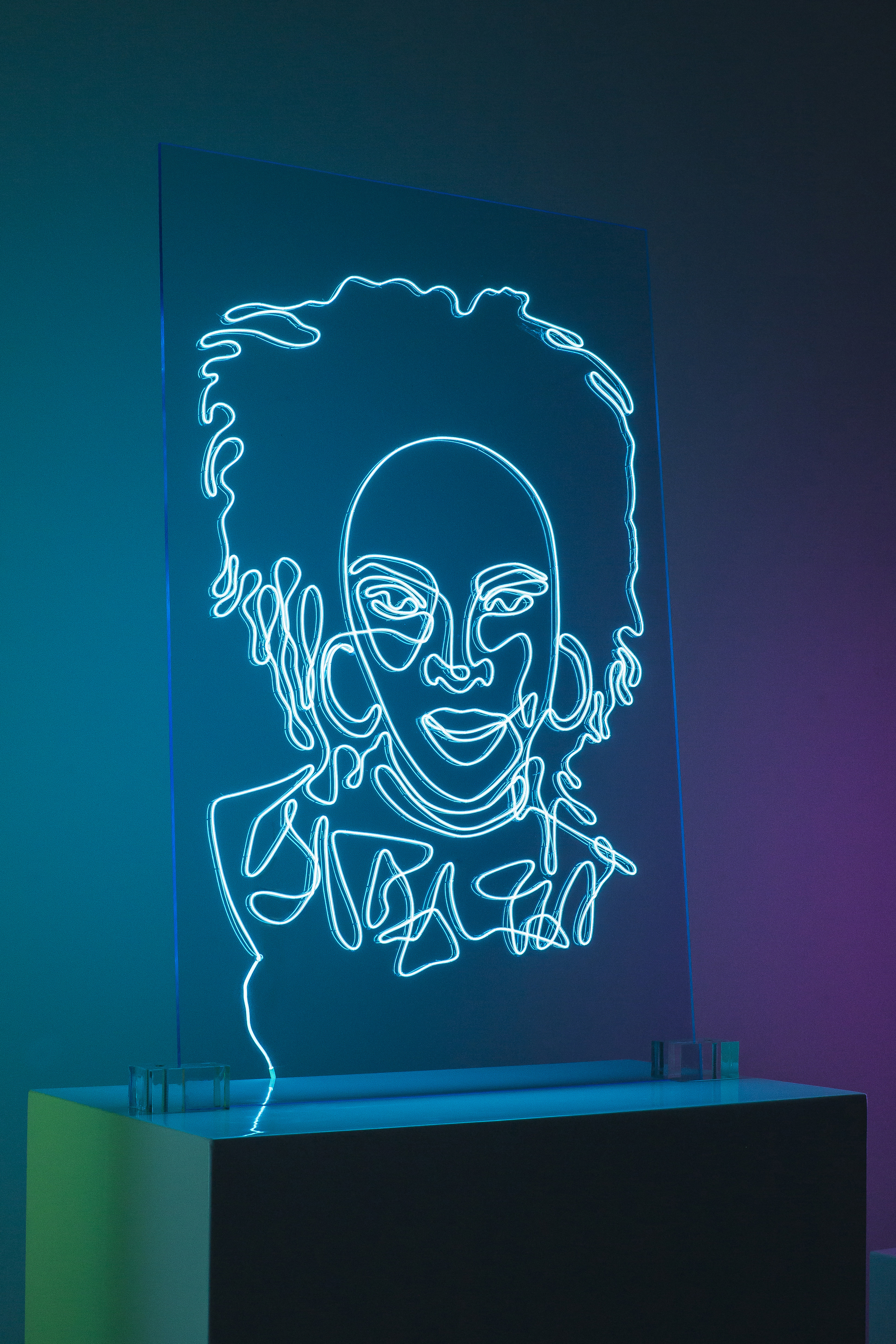 Lauryn Hill Neon Rap Portrait