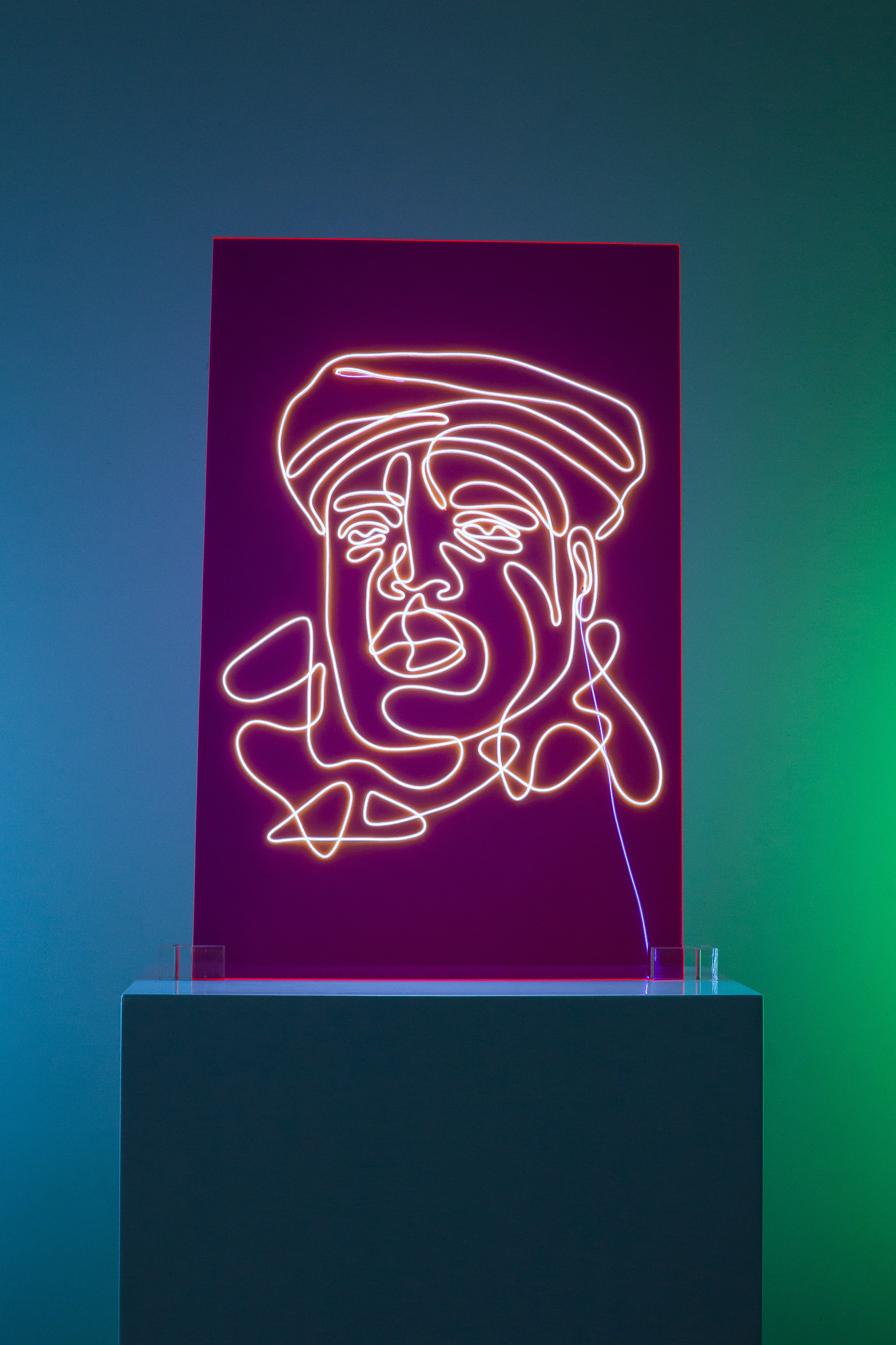 Biggie Neon Rap Portrait