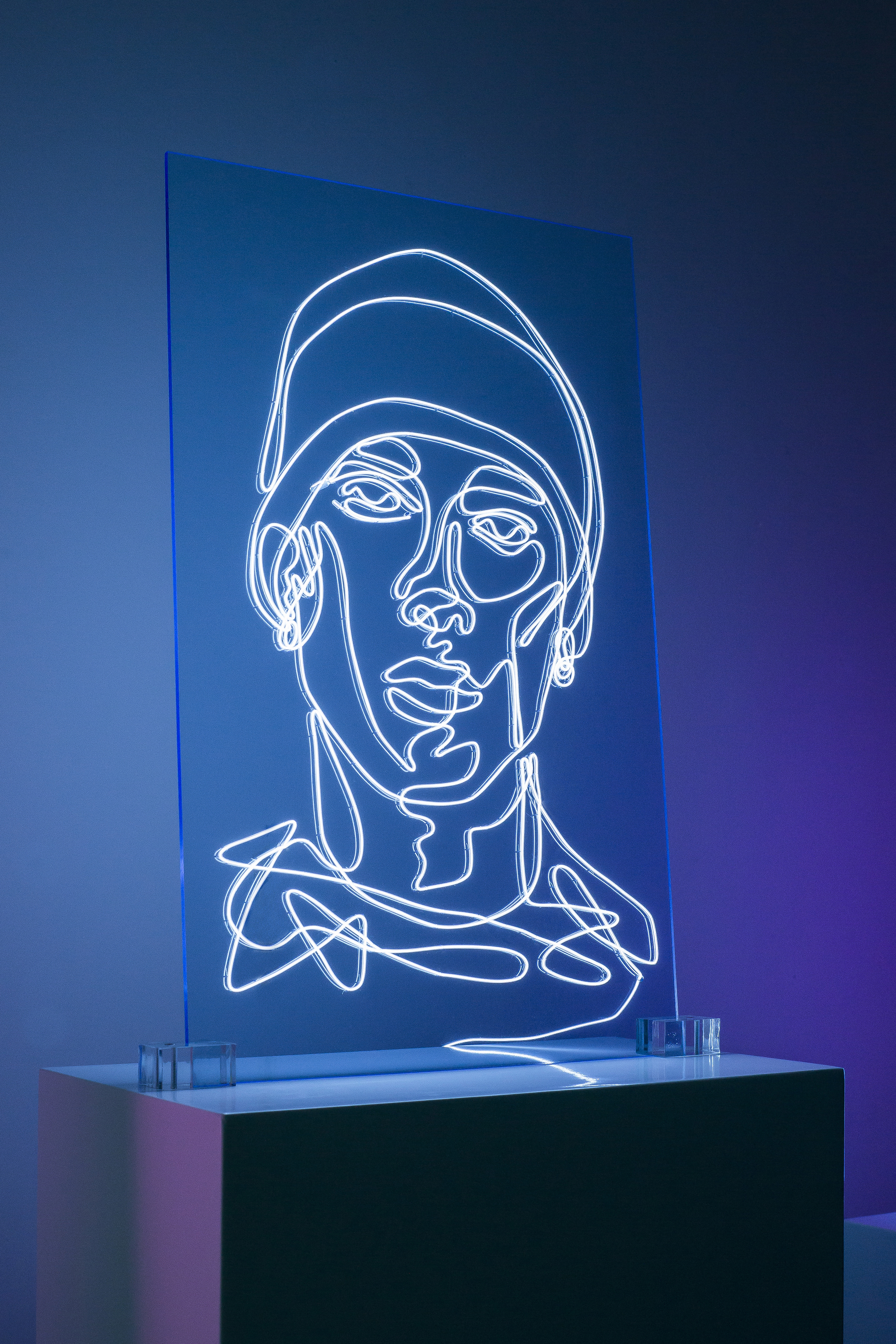 Eminem Neon Rap Portrait