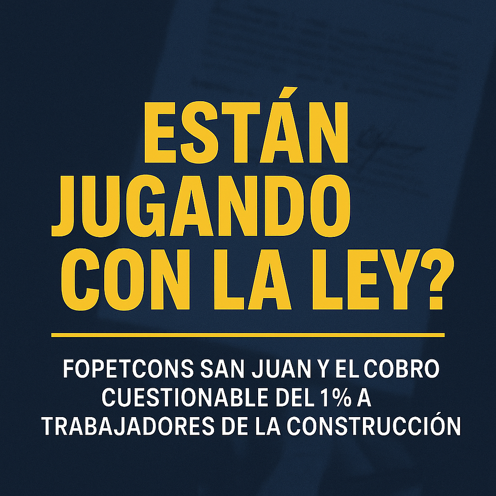 Cobro 1% FOPETCONS San Juan