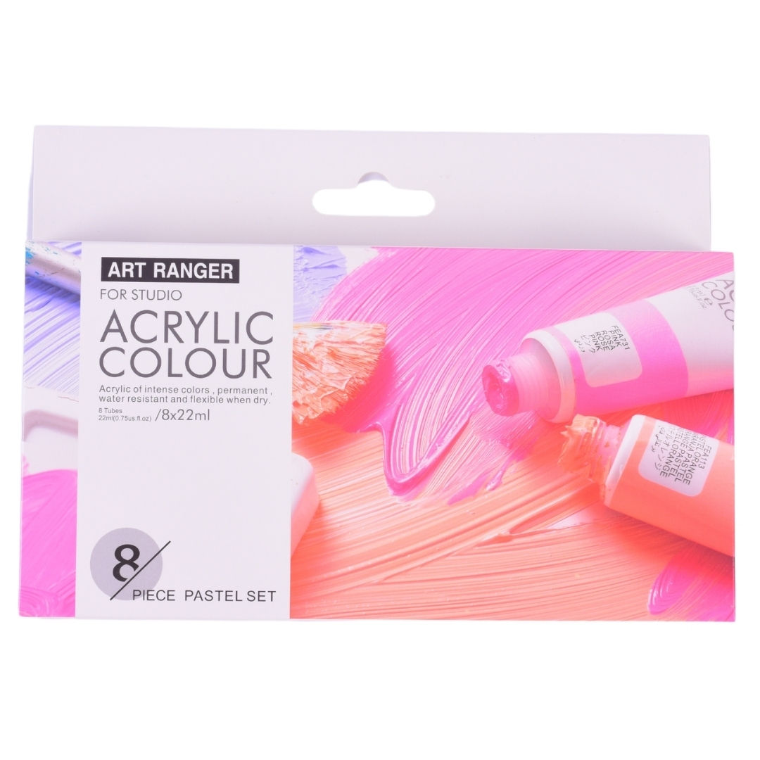 Art Ranger 8x22ml Acrylic Paint Colours - Pastel