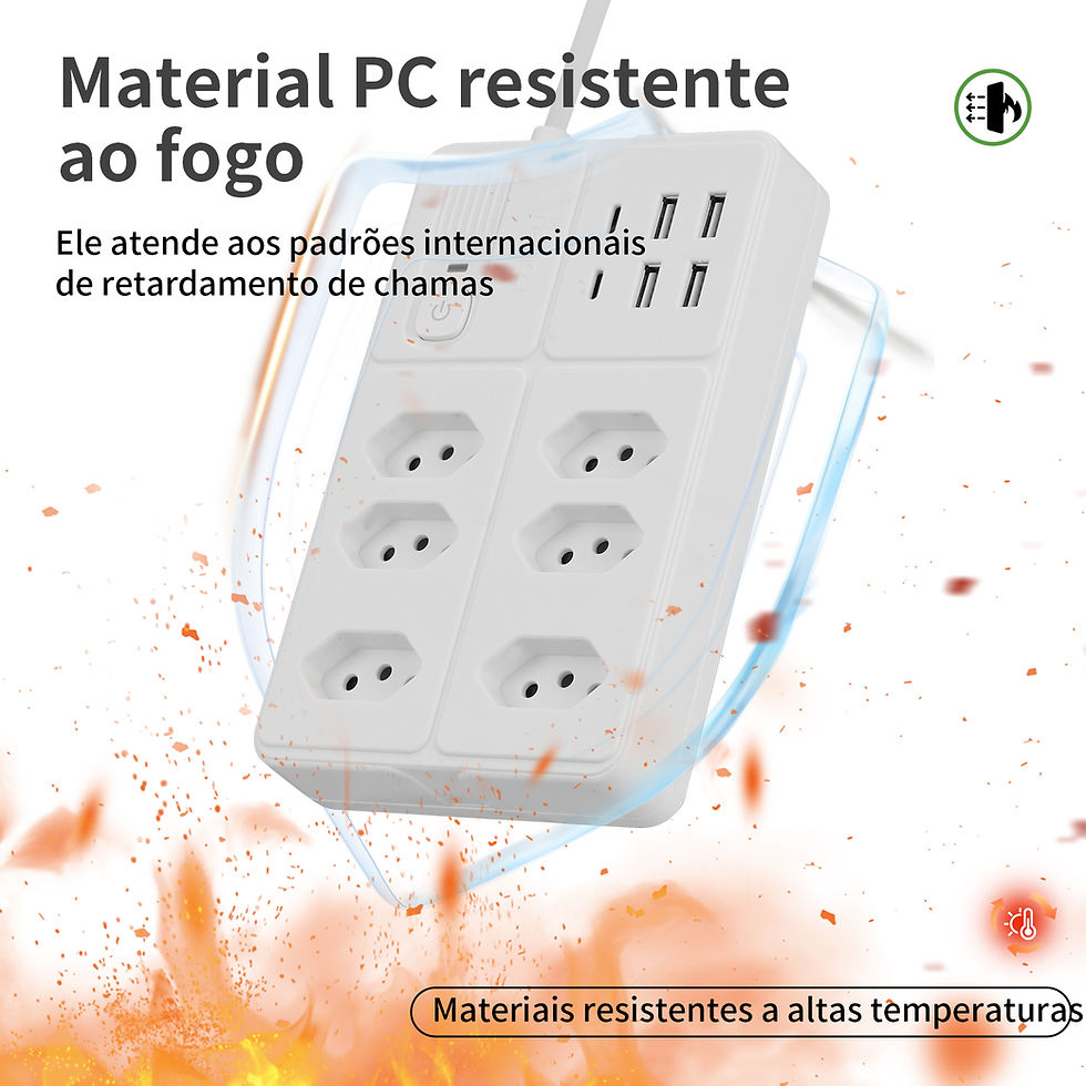 Miniatura: Régua de Tomadas com 4 Portas USB e 2 Portas Tipo-C