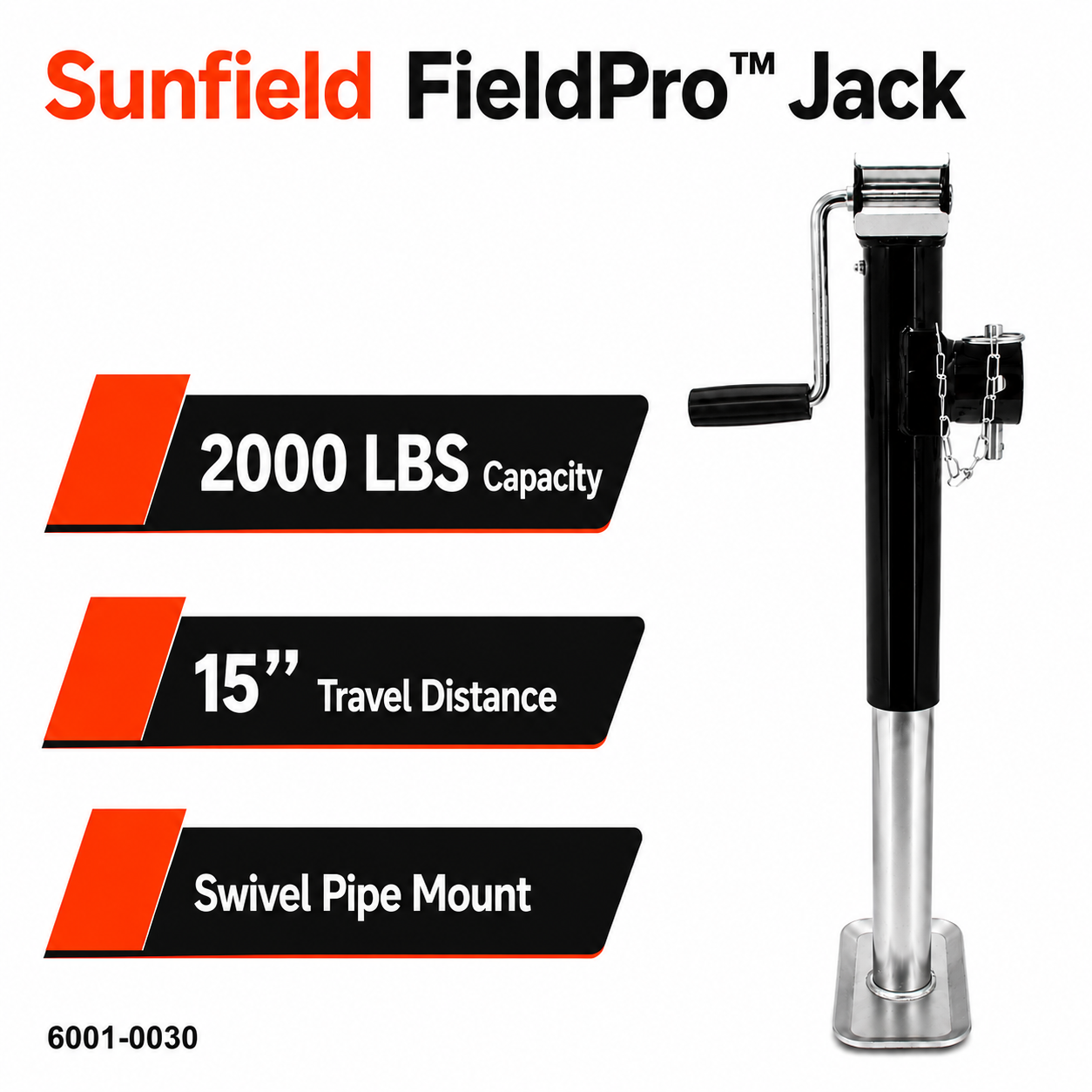 Sunfield Fieldpro 2000 lb swivel trailer jack
