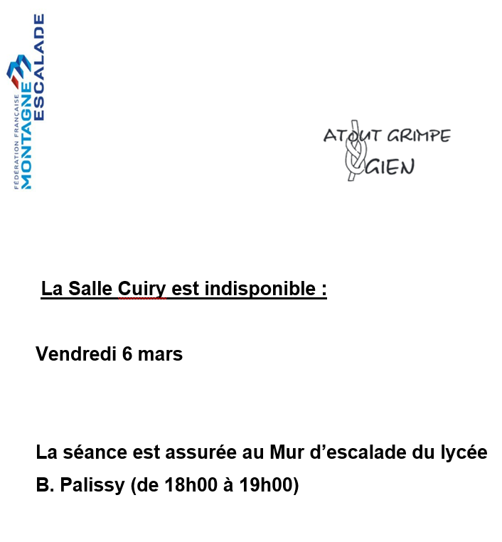 Cuiry Indisponible vendredi 6 mars