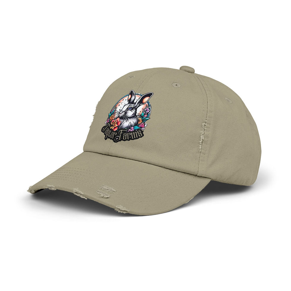 Thumbnail: Unisex Distressed Rabbit Cap - Floral Vintage Design