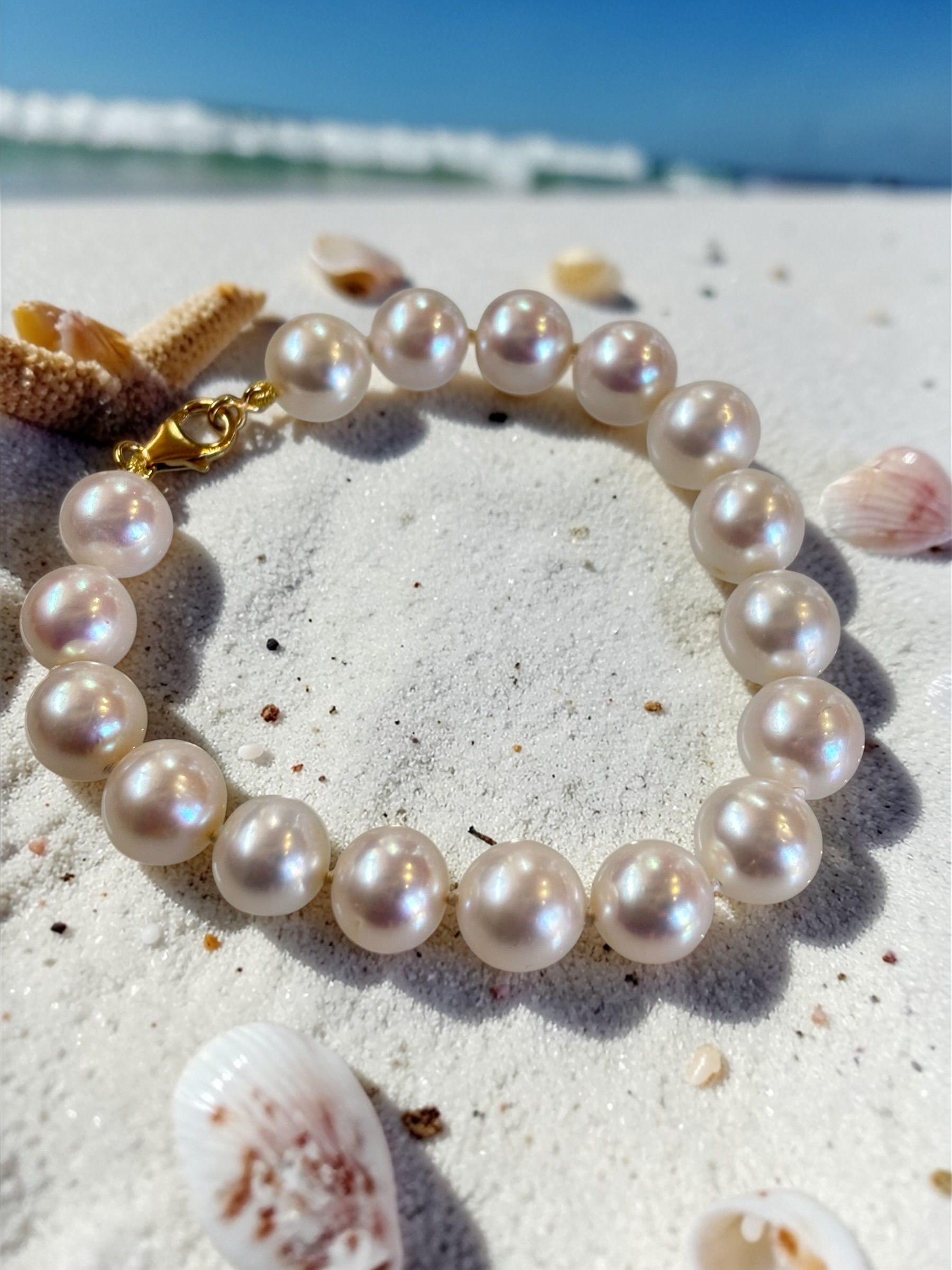 Bracelet perles de culture 10mm