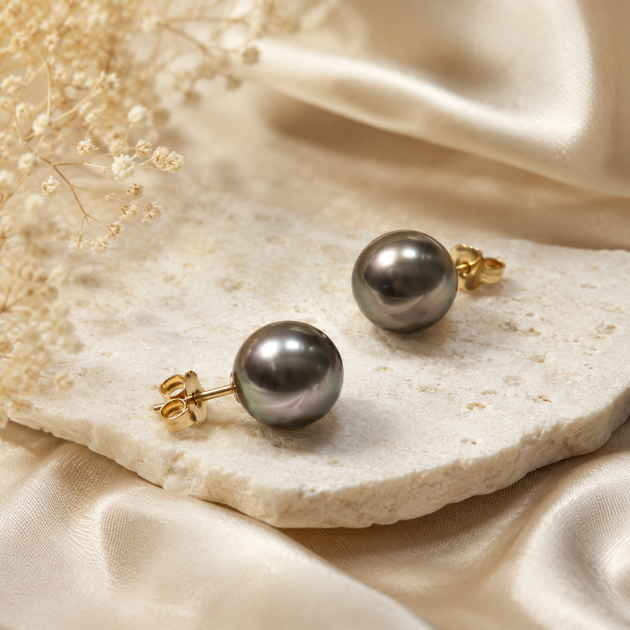 Boucles d'oreilles perles de Tahiti 8/9mm