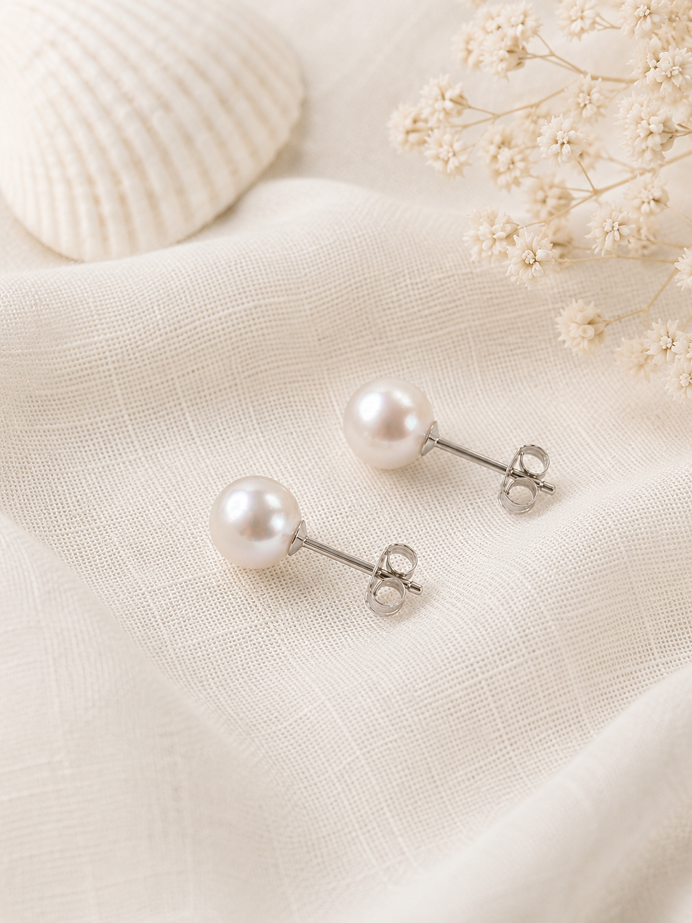 Boucles d'oreilles perles de culture 7mm argent 925 AAA