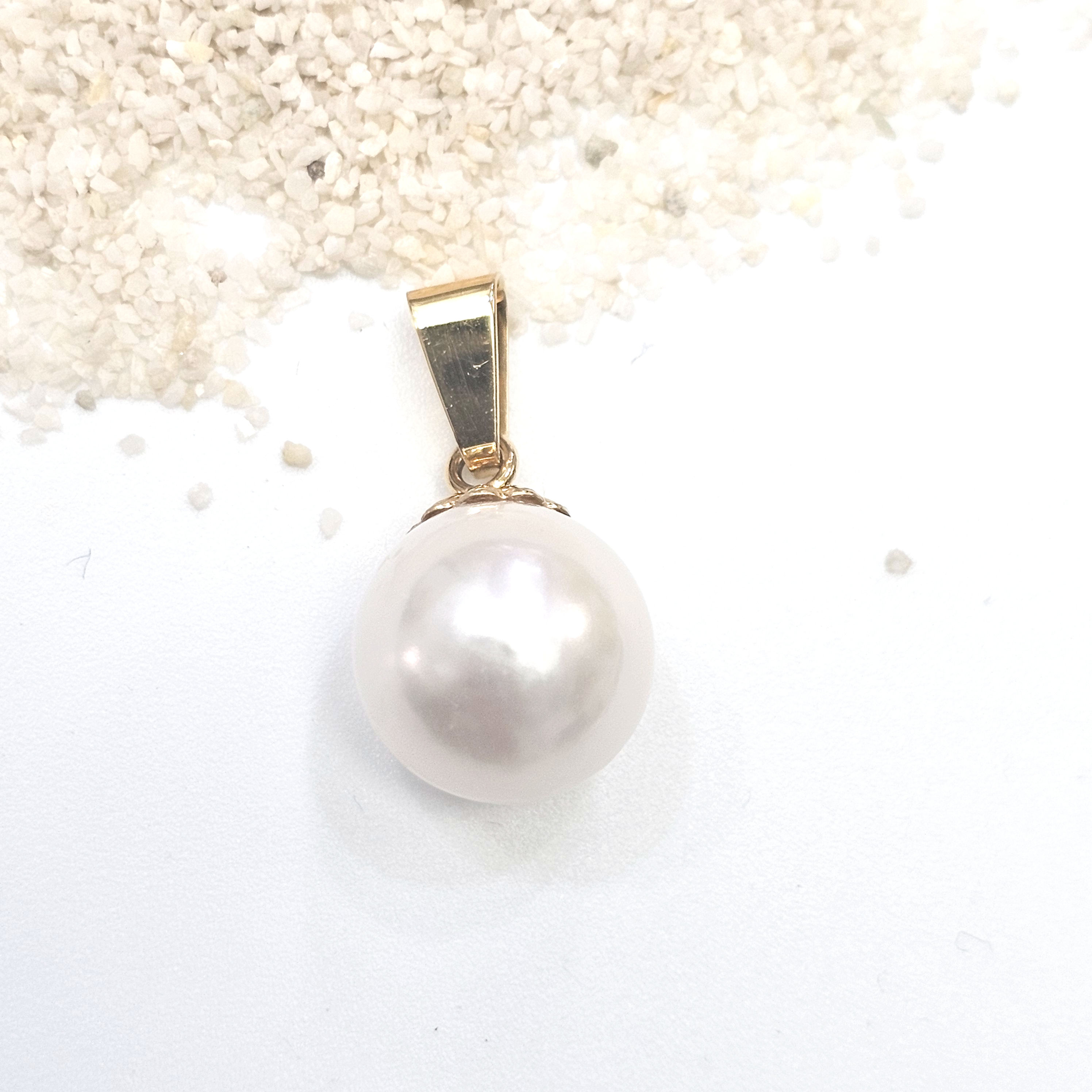 Pendentif perle de culture blanche 12mm