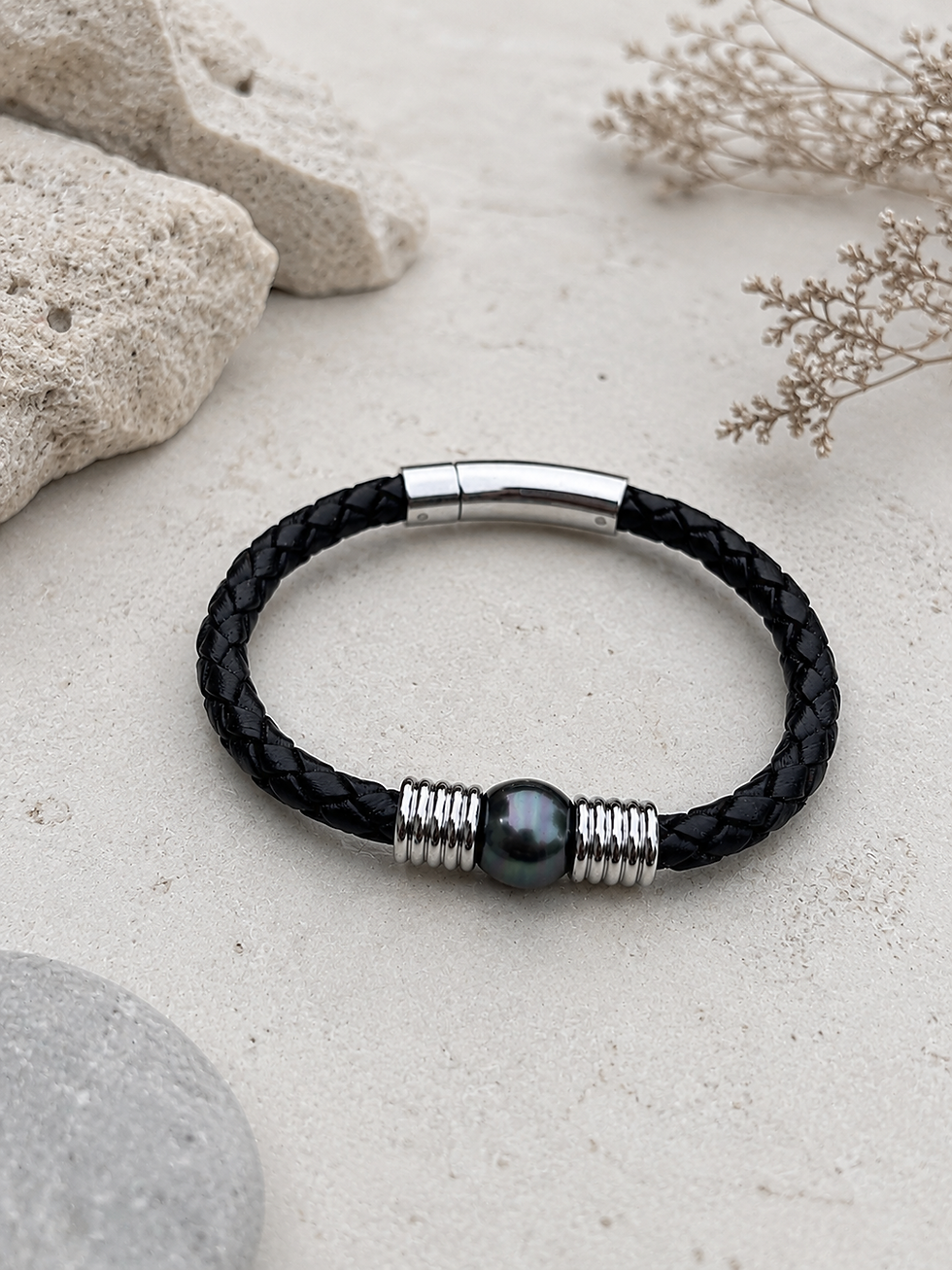 Miniature : Bracelet cuir perle de Tahiti Homme ou Femme