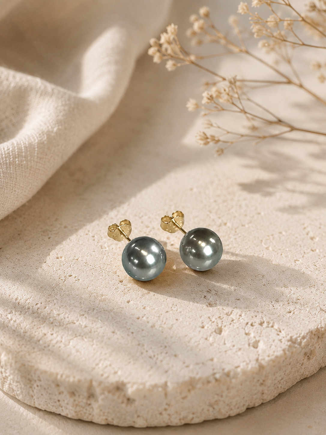boucles d'oreilles clous Tahiti shamani paris 8mm