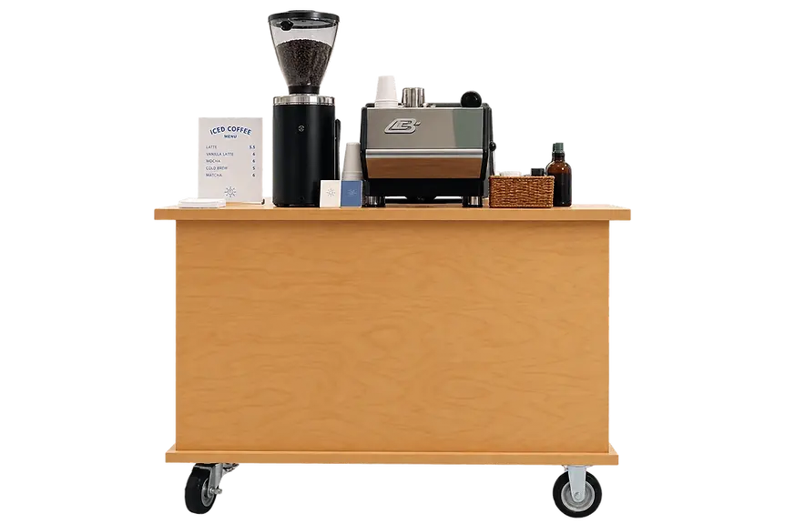 Inbetween Coffee Co. mobile coffee cart and team in College Station, TX