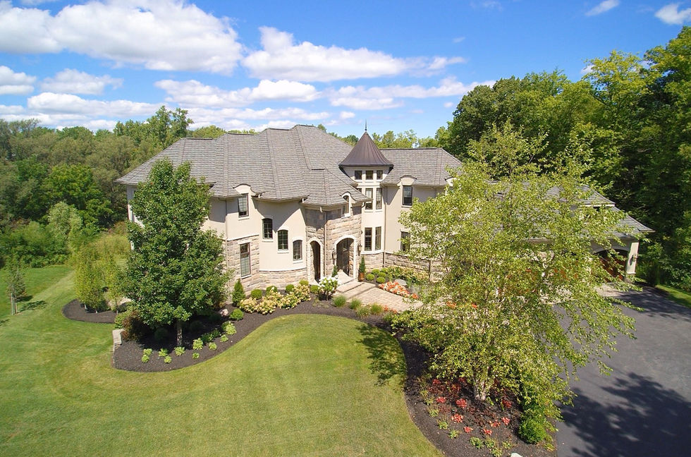 Beautiful luxury home aerial photo drone shot real estate