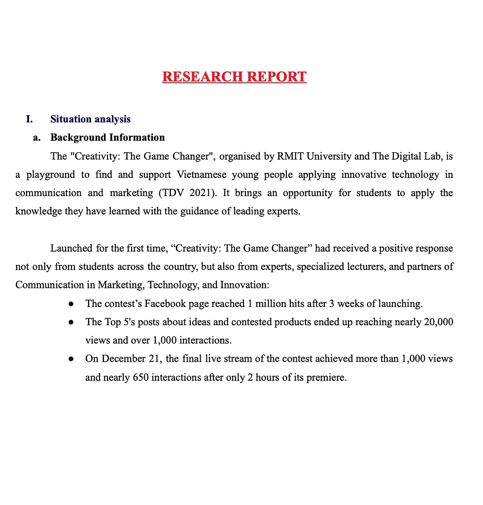 RESEARCH REPORT 1